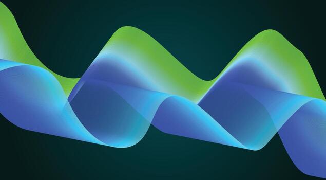 Blend Wavy Lines Background Green Cyan Colorful Gradient Curved Abstract Design Illustration vector
