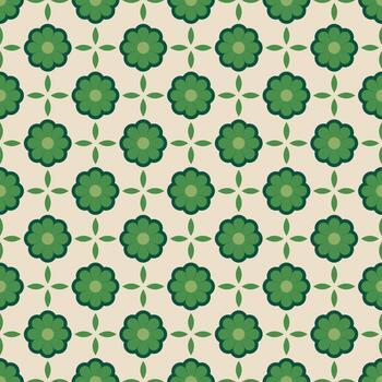 Retro Geometric Flower Shape with Minimalist Style Seamless Pattern Design vector