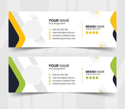 Clean business email signature template with professional design and contact details, isolated on white background vector