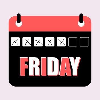 un calendario muestra viernes con perdido fechas marcado. vector