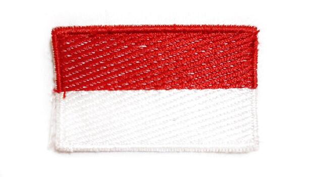 Close up of Indonesian Flag Patch. Isolated on White Background photo