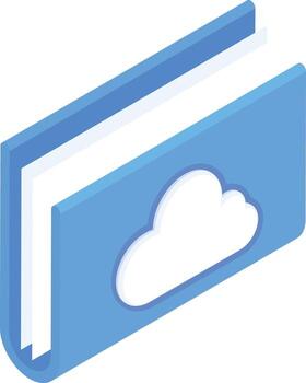 icono de carpeta en la nube vector