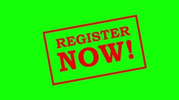 röd Färg Registrera nu skriver animering med ett animerad röd gräns linje på grön skärm video