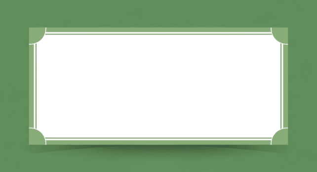 elegant grön kantad vit rektangulär ram med subtil skugga. png