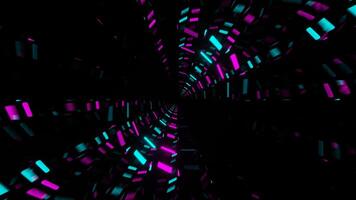 Pink and Cyan Neon Circles Mirror Tunnel Background VJ Loop in 4K video