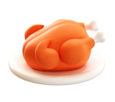 Orange chicken on a white plate png