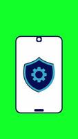Sécurité Les données sur vert filtrer. verticale animation video