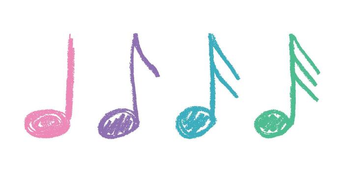 sign notation Set of musical note doodle. Hand drawn musical symbol. Single element for print, web, design, decor, logo vector