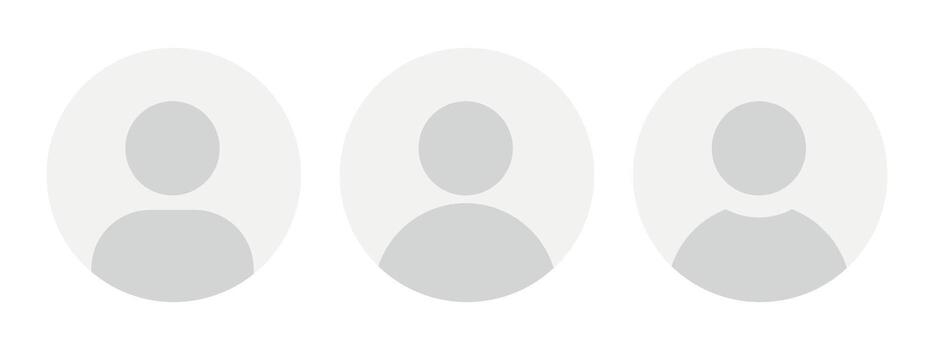 Set of user blank avatars illustration. Generic user placeholders. vector
