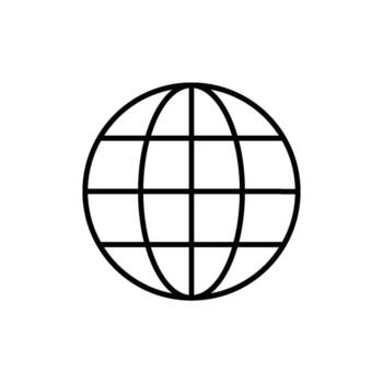 globo icono en contorno estilo para Internet, mapa y global red vector