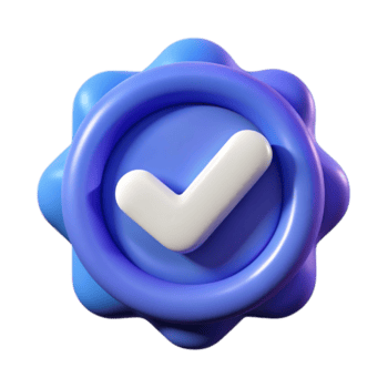 un' 3d rendere di un' blu distintivo con un' bianca dai un'occhiata marchio isolato su trasparente sfondo, che rappresentano verifica, approvazione, e positivo conferma nel un' moderno design png