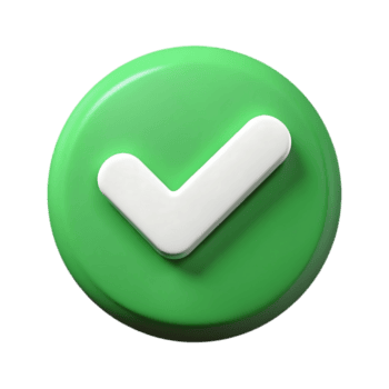 un' 3d rendere di un' verde cerchio con un' bianca dai un'occhiata marchio isolato su trasparente sfondo, simboleggiante approvazione, successo, e positivo conferma nel un' semplice e moderno design png