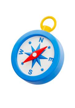 3d interpretazione di un' blu bussola con un' rosso ago, simboleggiante direzione, navigazione, e il spirito di esplorazione. esso è un' attrezzo per scoperta quelli modo. png