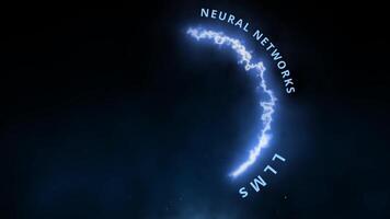 artificiale intelligenza come Evoluzione di neurale reti, grande linguaggio Modelli, macchina apprendimento e ai in lavorazione di algoritmi per digitale trasformazione con fulmine squillare effetto video