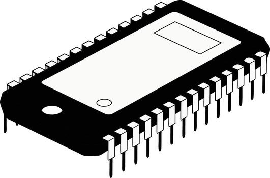 Precise Microcontroller Artwork for Electronic Engineering Clear Microcontroller Illustration for Digital Device Use vector