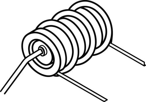 High Quality Inductor Graphic for Technology and Science Modern Inductor Design for Electronics and Industrial Applications vector