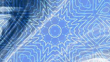 glacial azul lo más hondo resumen azul caleidoscopio modelo con geométrico formas y líneas creando un fascinante visual efecto video