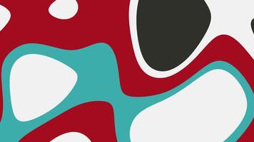 bortom svart vit dynamisk abstrakt bakgrund animering med organisk former i röd, kricka, vit, och svart färger skapande rörelse. video