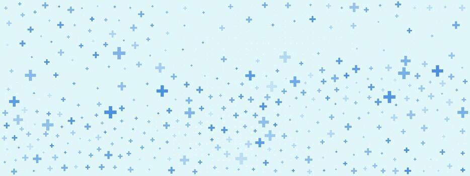 Abstract Light Blue Airy Medical Background with Math Grid and Cross Pattern for Healthcare, Tech, and Education Design or Wallpaper. E-learning content. . vector