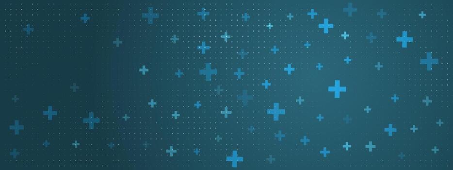 Abstract Blue Medical Background with Math Grid and Cross Pattern for Healthcare, Tech, and Education Design or Wallpaper. Stats friendly backdrop for infographics or charts. . vector