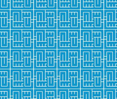 sin costura modelo presentando negrita cúfico diseño en resumen cuadrado bloquear estilo con geométrico equilibrar vector