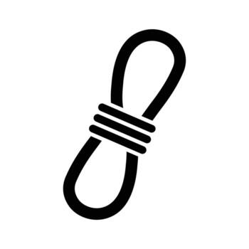Simple Black and White Illustration of a Single Loop Rope Design vector