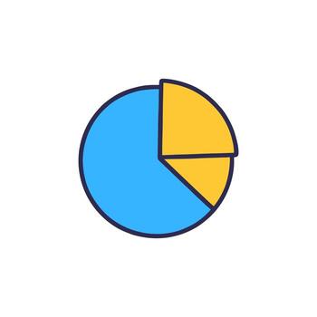tarta gráfico diagrama con dos segmentos ilustración vector