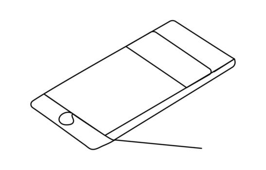 Smart phone icon continuous one line drawing with simple outline for mobile technology and gadget design vector