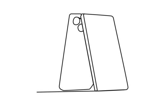 Modern smart phone icon continuous line drawing for technology gadget and wireless communication concept vector