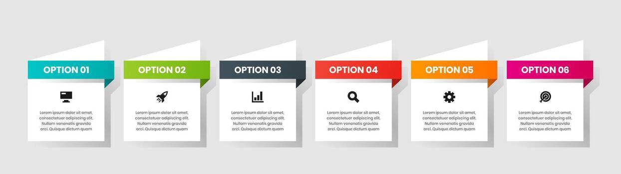 Label Infographic Element Design Templates with Icons and 6 Options. Can be Use for Process Diagram, Presentations, Workflow Layout, Banner, Flow Chart, Infographic vector