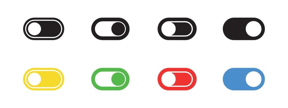colección de palanca cambiar íconos en varios colores en un blanco antecedentes vector