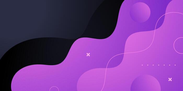 Abstract colorful pink wave pattern on dark background. Trendy shapes pattern wave fluid banner background design. vector