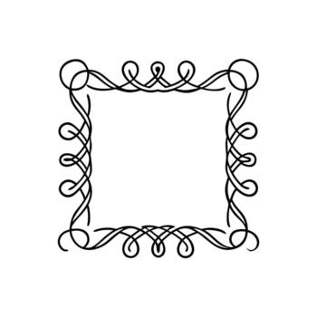 Swirl Frame with Leafy Design vector