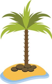 Cartoon Palm Tree. Design Element vector