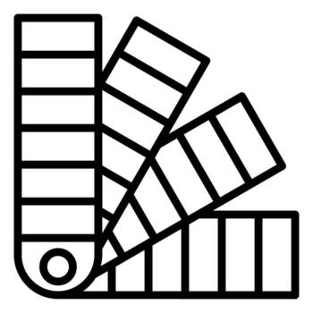 Color palette guide hand drawn outline doodle icon. Color balance, color swatch and sample, adjustment concept. sketch illustration for print, web, mobile and infographics on white background. vector