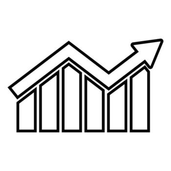 growth chart outline ico, Element of logistic icon for mobile concept and web apps. Thin line growth chart outline icon can be used for web and mobile on white background. vector