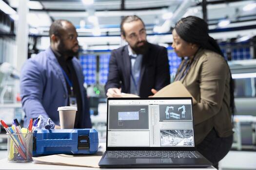 multiétnico negocio asociados reunir en un solar poder instalaciones a solucionar problemas producción retos, combinatorio Ingenieria pericia con colaborativo problema resolviendo fotovoltaica. foto