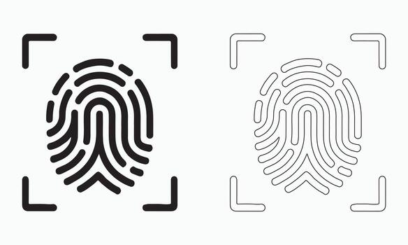 Fingerprint scan illustration showcasing security and authentication. vector