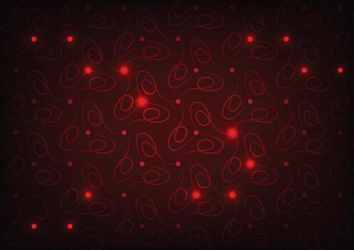 Red random tech line swirl art background vector
