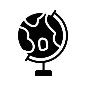 Easy to edit glyph icon of rotating table globe vector