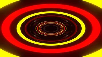Red and Yellow Pulsing Ellipse Mirror Tunnel Background VJ Loop in 4K video
