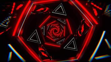 vermelho e branco piscando triângulo espelho túnel fundo vj ciclo dentro 4k video