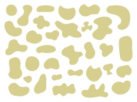 Organic blob shape in boho style, abstract liquid organic irregular blotch shapes vector