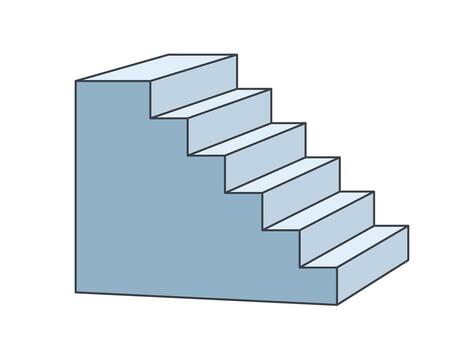 Stairs, stairway, side view, Stairs without railings vector