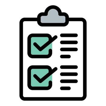 Completed task icon flat line style illustration representing finished work and productivity tracking suitable for project management apps to do lists and workflow optimization projects vector