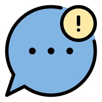 Message notification icon flat line style illustration representing incoming messages and user alerts suitable for chat applications communication platforms and user interface design projects vector