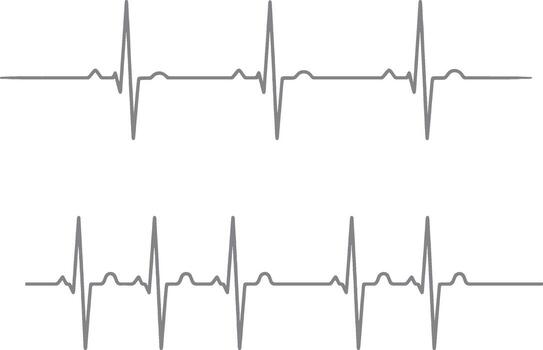 Electrocardiogram Pulse Graph Icons vector