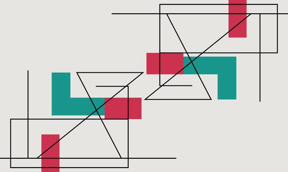 A geometric pattern with red and green squares vector