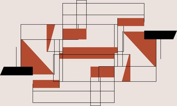 A geometric pattern with red and black squares vector