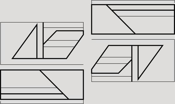 cuatro diferente geométrico formas con diferente líneas vector